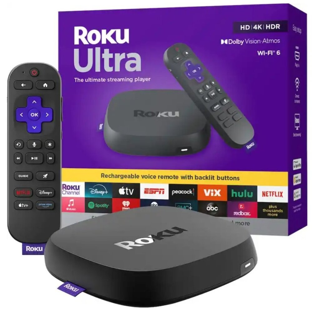 Roku - Ultra | 4K/HDR10+/Dolby Vision & Atmos Streaming Device Voice Remote